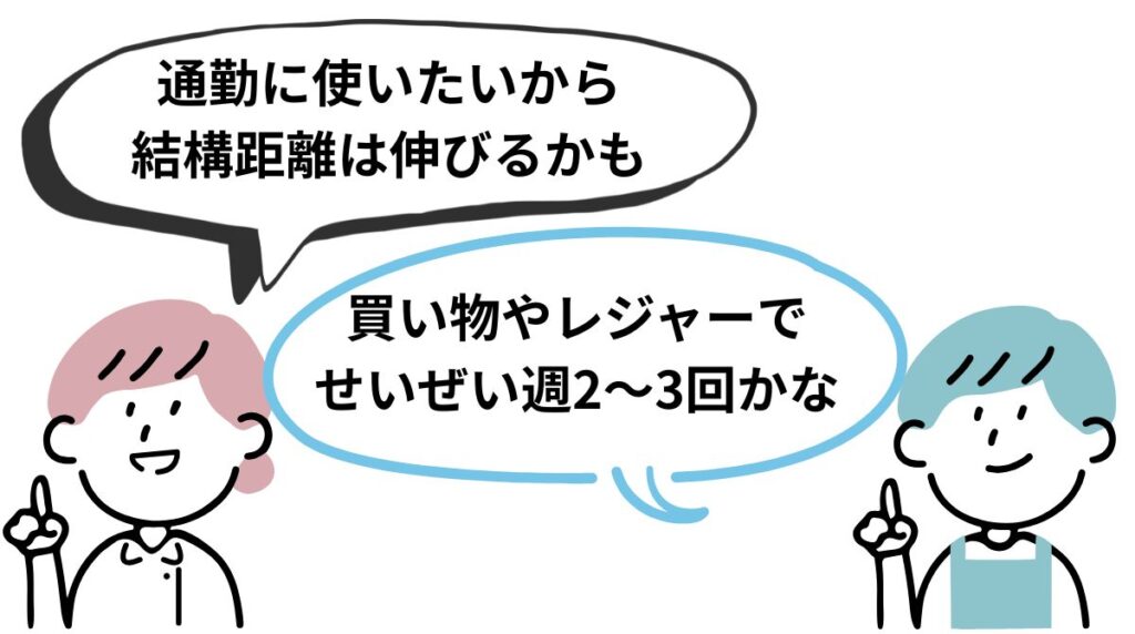 年間走行距離を見積もっておく